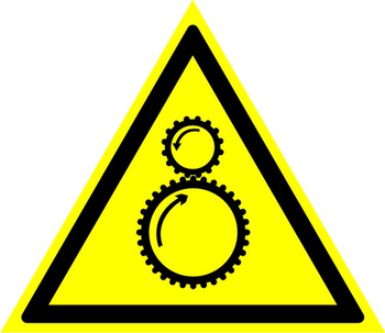 W29 осторожно! возможно затягивание между вращающимися элементами (пленка, сторона 200 мм) - Знаки безопасности - Предупреждающие знаки - ohrana.inoy.org